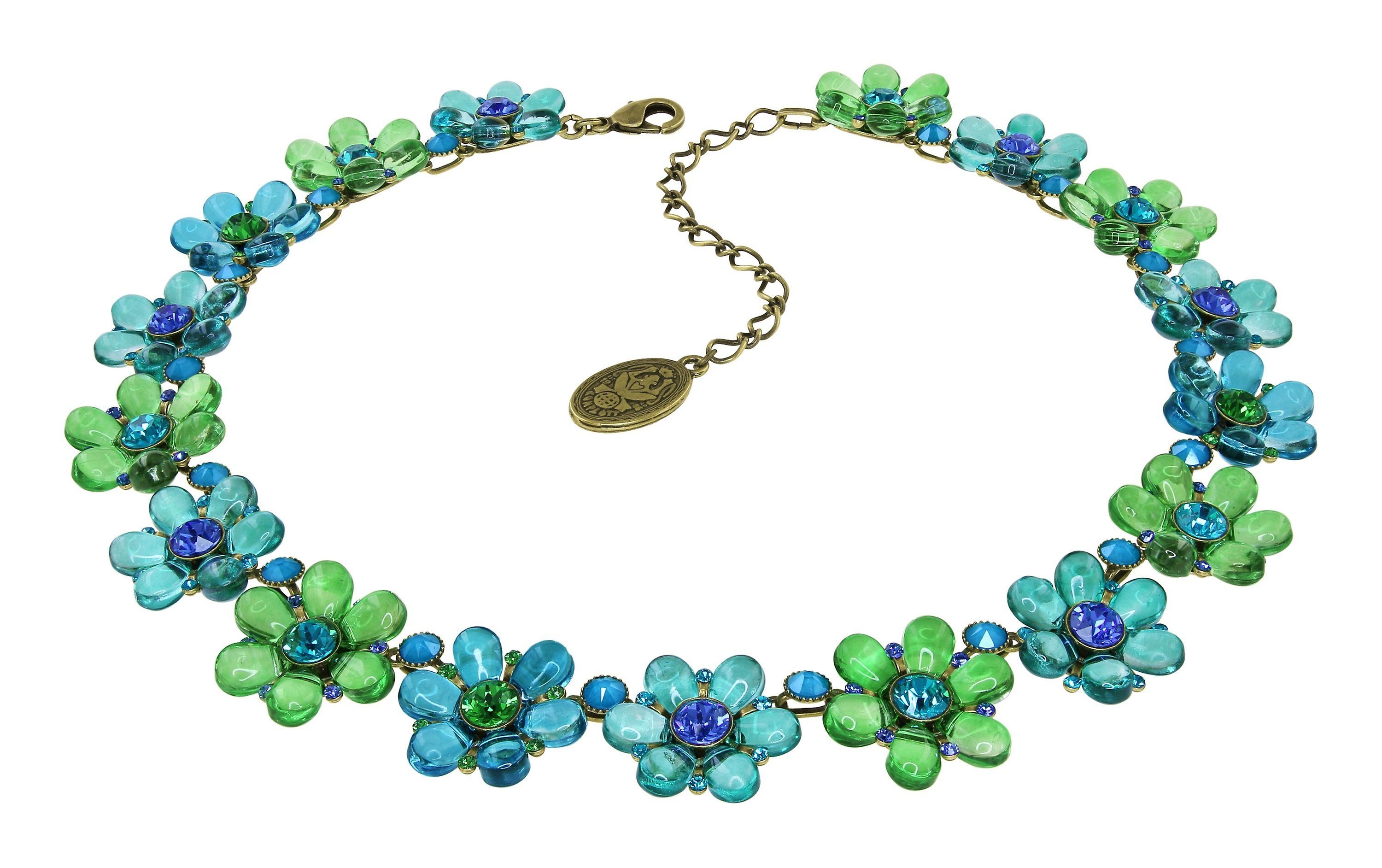 image for Necklace Collier Daisy Love Blue / Green  