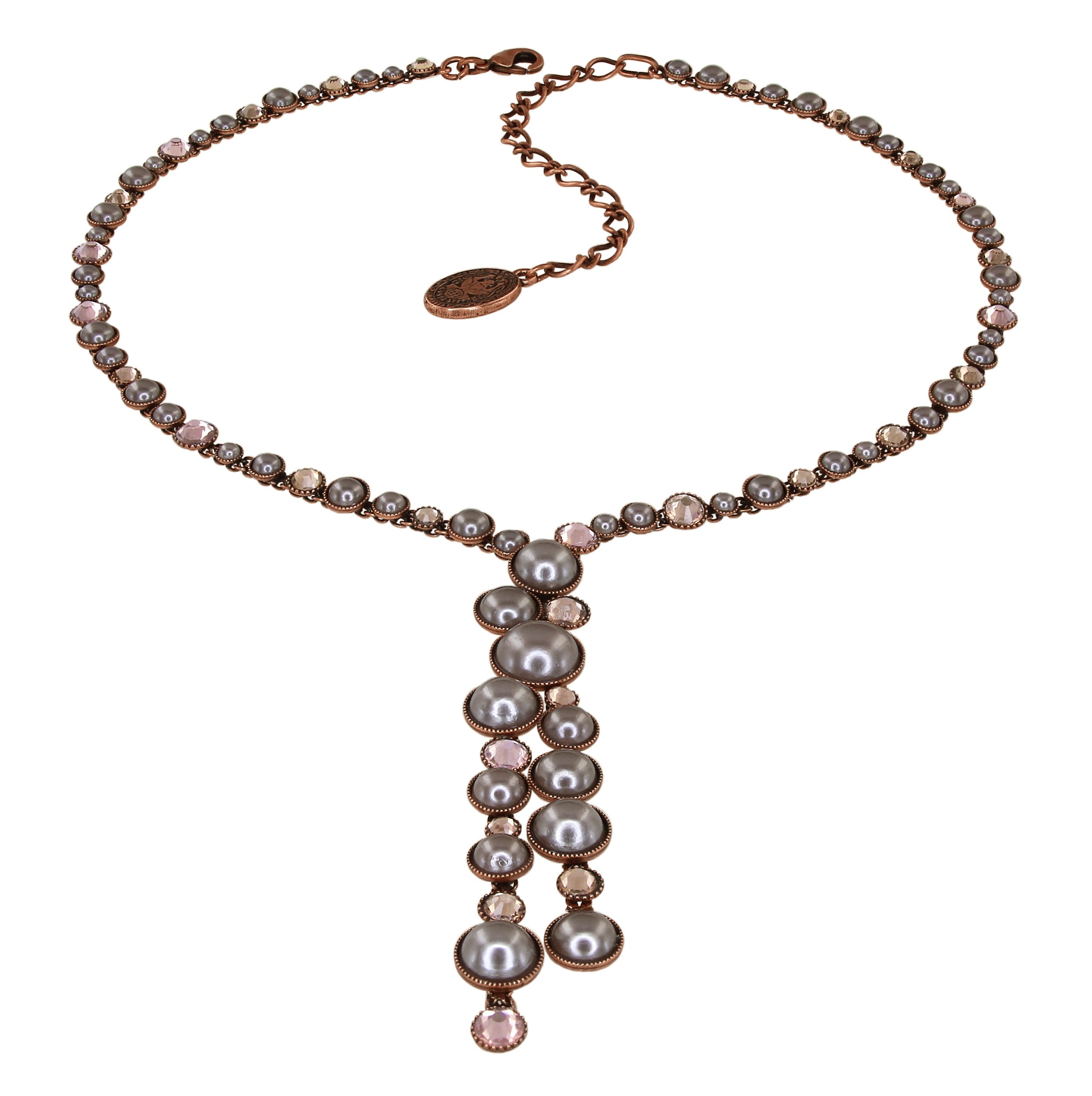 image for Necklace-Y Bubble Cascade Beige / Brown  