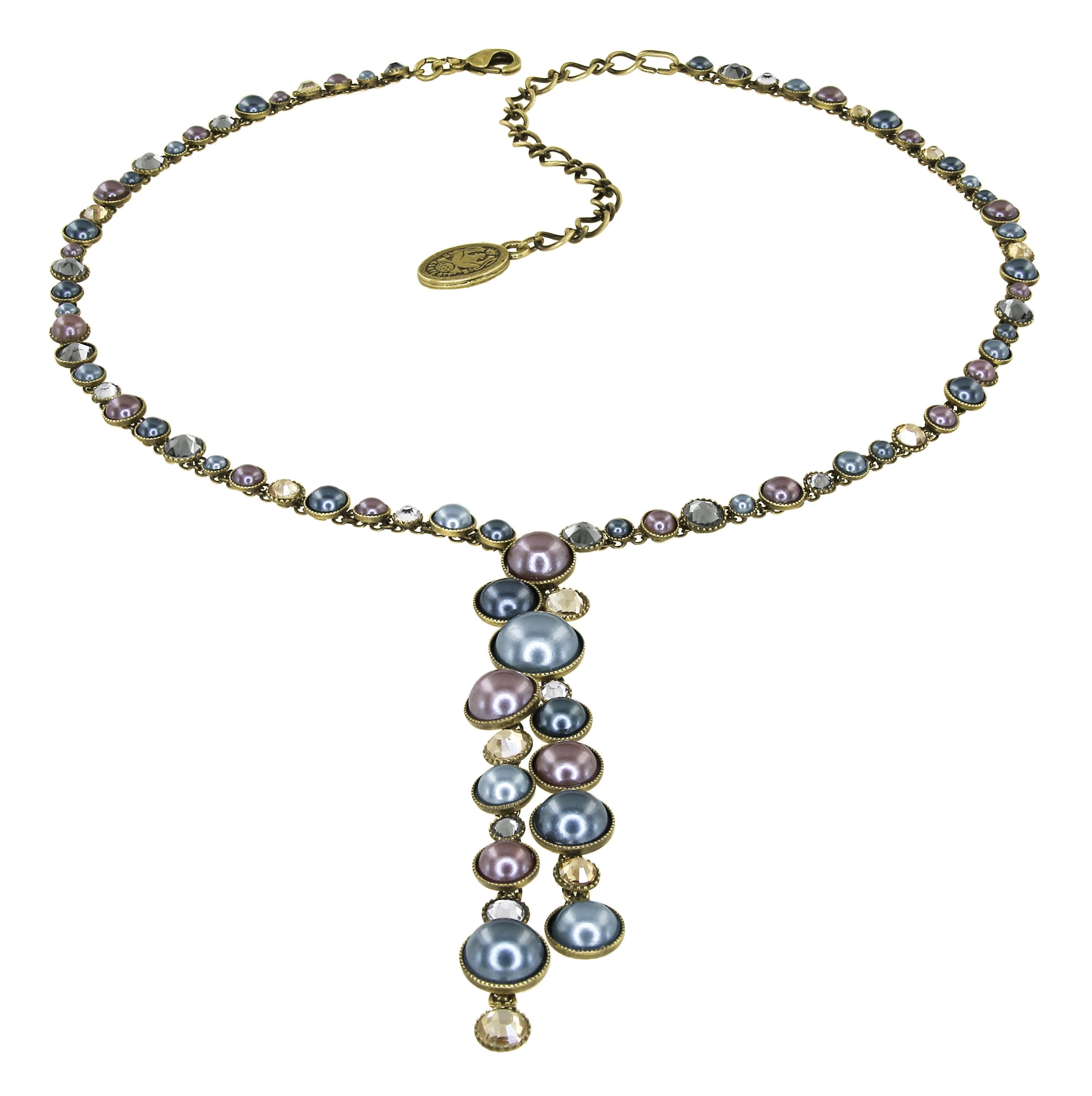 image for Necklace-Y Bubble Cascade Brown / Grey  