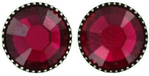 image pour Clou d'oreille plat Black Jack Rouge ruby SS 34