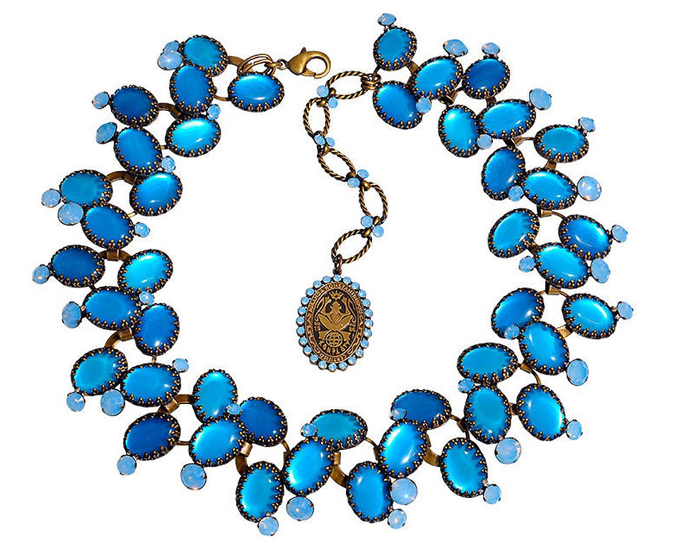 Collier Chaîne Aladdin Bleu Konplott - Neuf Avec étiquettes, Modèle Aladdin - Bijou Fantaisie Tendance