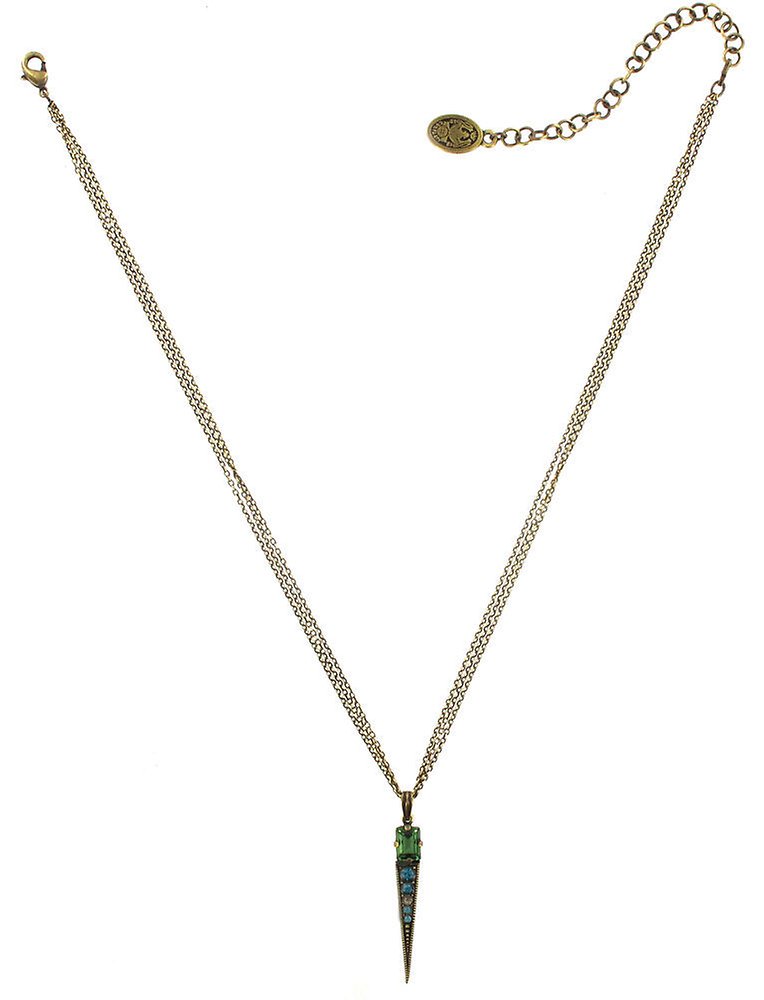 image for Necklace Pendant Art Deco Oriental Peacock  