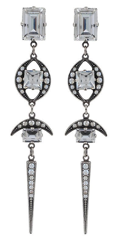 image pour Clou d'oreille pendant Art Deco Oriental Blanc  