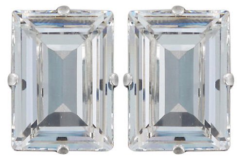 image pour Clou d'oreille Art Deco Oriental Blanc crystal medium