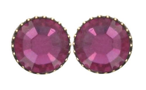 image for Earring stud-flat Black Jack Dark Rose fuchsia SS 20