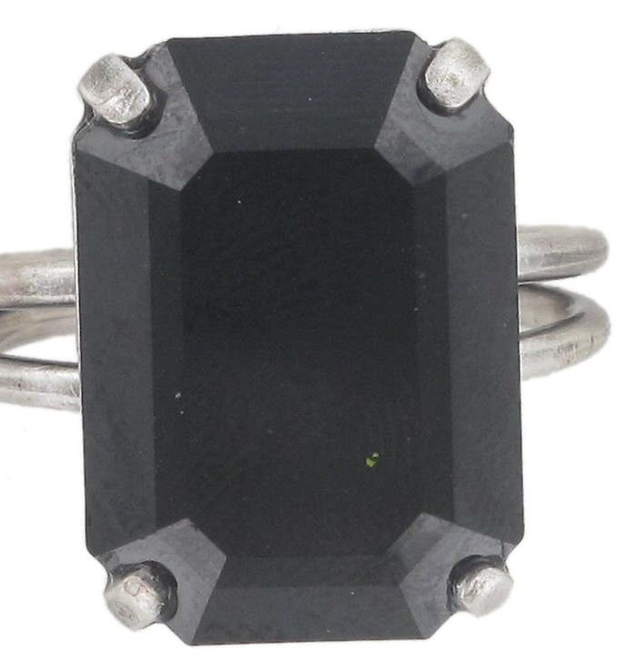 Bild für Ring Art Deco Oriental Schwarz Jet groß