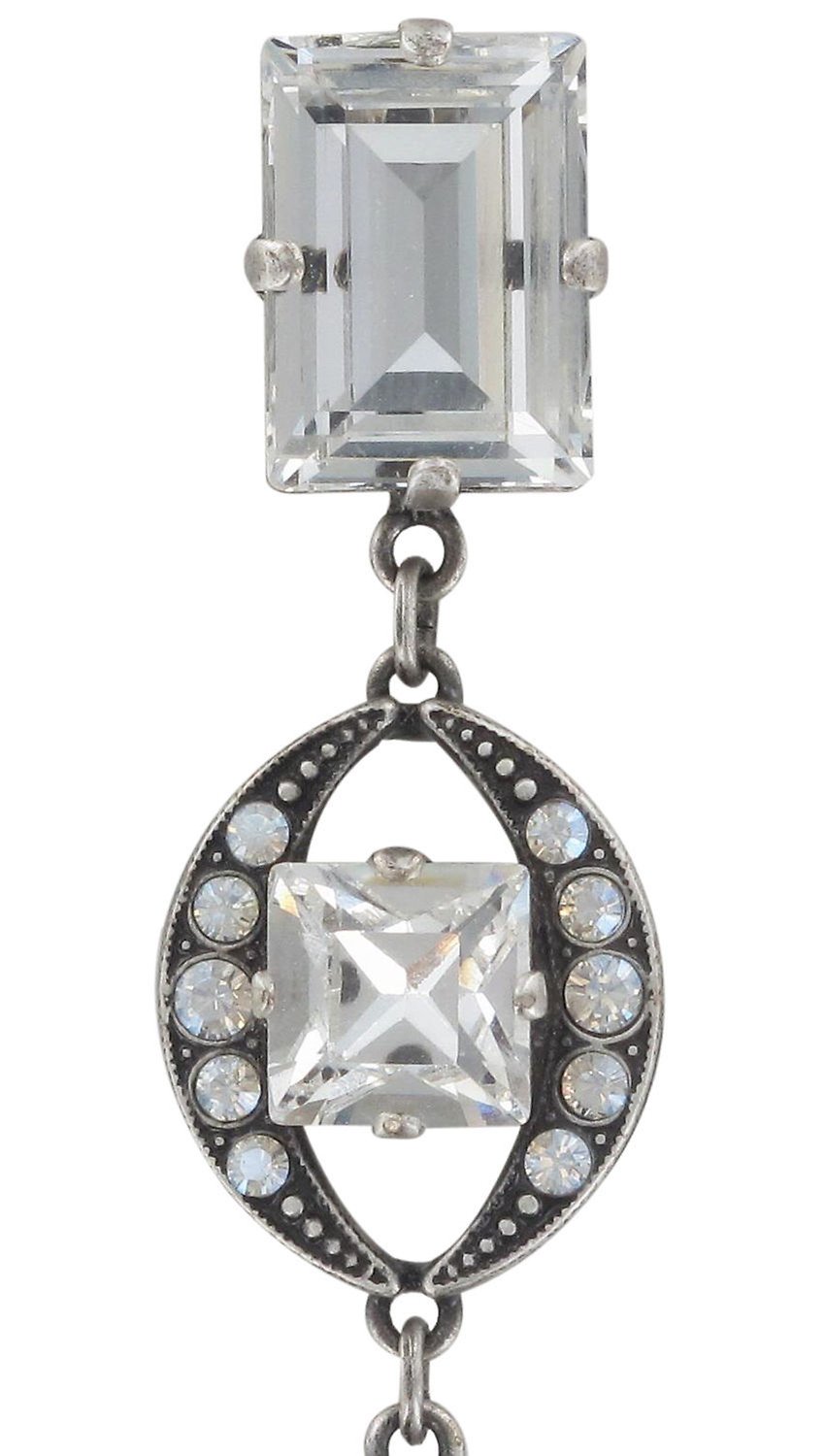 image pour Clou d'oreille pendant Art Deco Oriental Blanc  