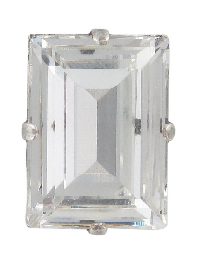 image pour Clou d'oreille Art Deco Oriental Blanc crystal medium