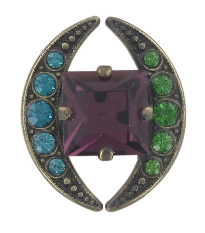 image for Earring Stud Art Deco Oriental Peacock  small