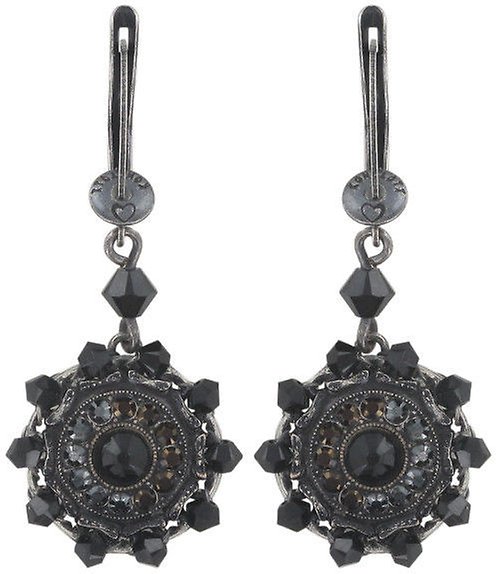 image pour Boucles d'oreilles pendantes Maharani Noir  extra small