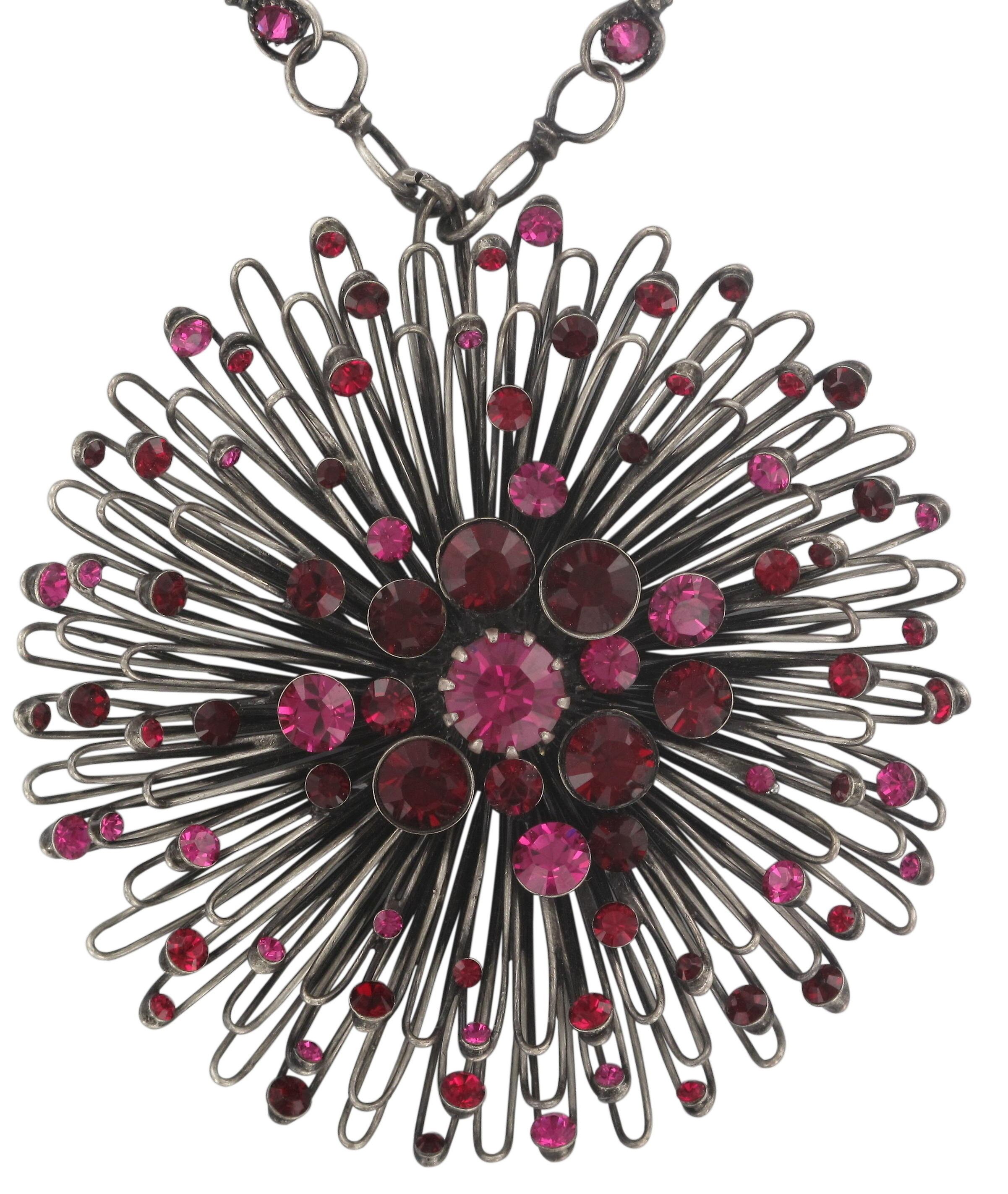 image for Necklace Distel Dark Rose / Red  extra large