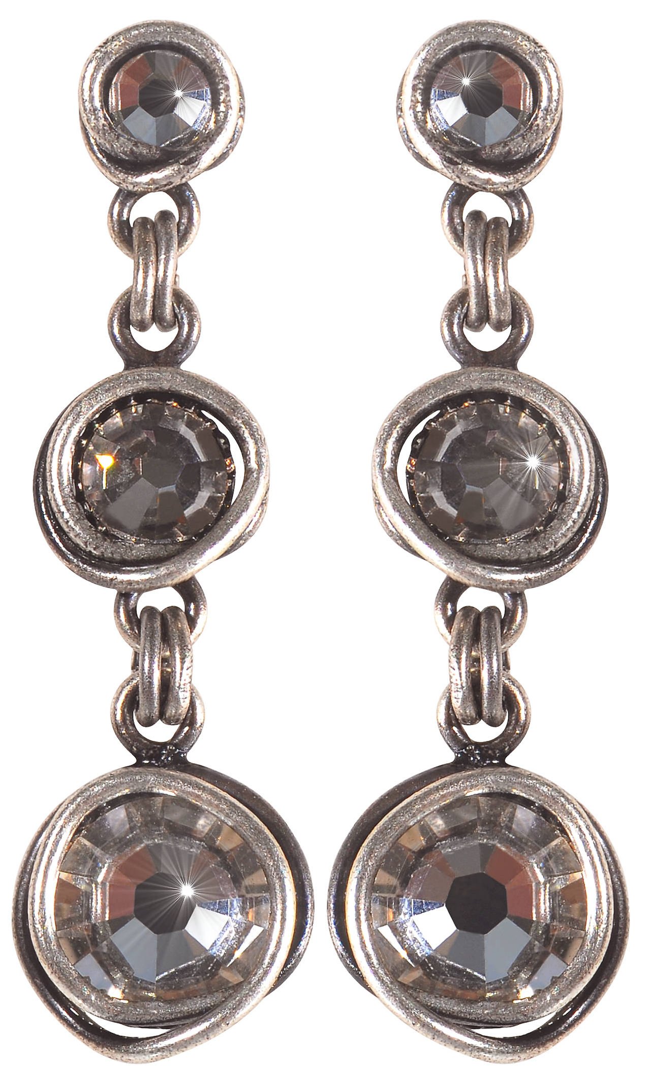 image pour Clou d'oreille pendant Sparkle Twist Blanc crystal 