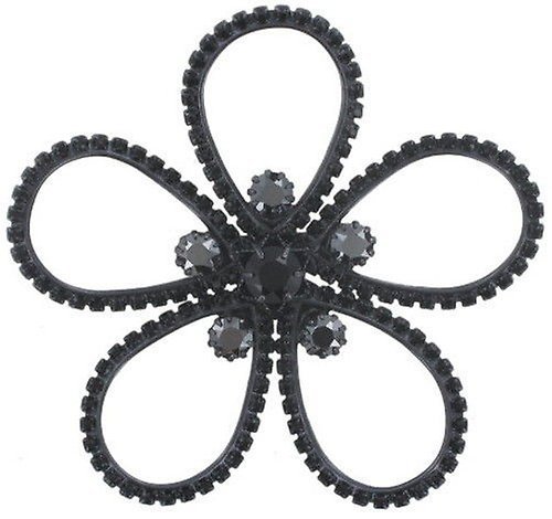 image for Brooch Cathedral Flower Black  