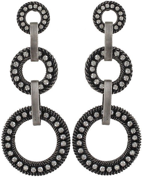 Kép Earring stud dangling Rock 'n' Glam white  